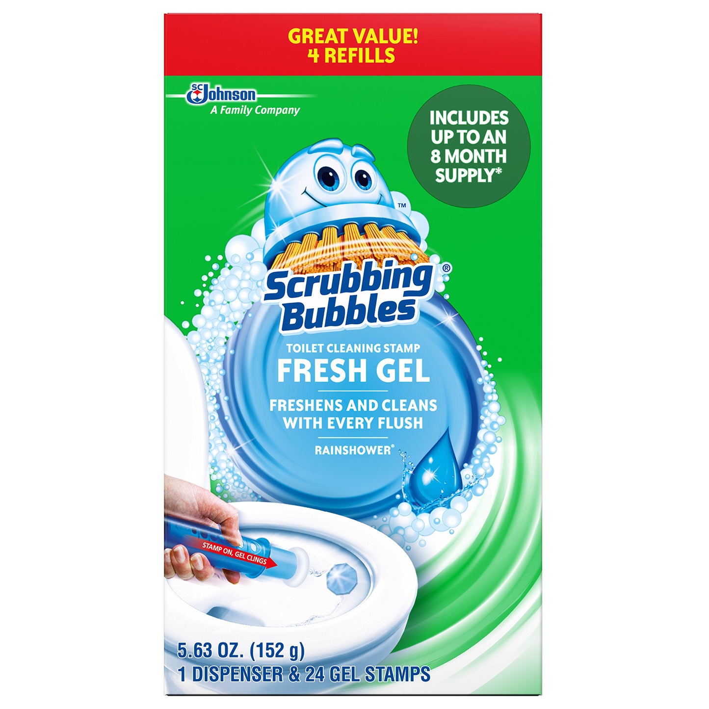 Scrubbing Bubbles Fresh Clean Toilet Cleaning Gel Discs, 24 count, 5.36 o
