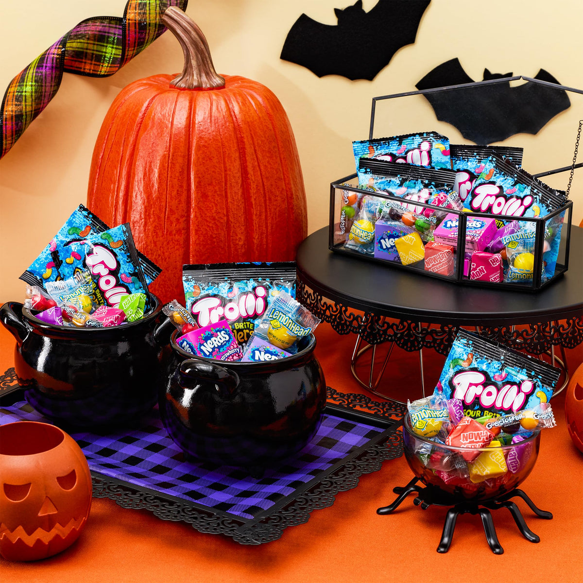Halloween Candy Classic Fun Trick-or-Treat Assortment with Nerds, Trolli, Now and Later, Lemonhead, Gobstoppers, 260 Pieces, 69.3 Ounces, Variety Bag