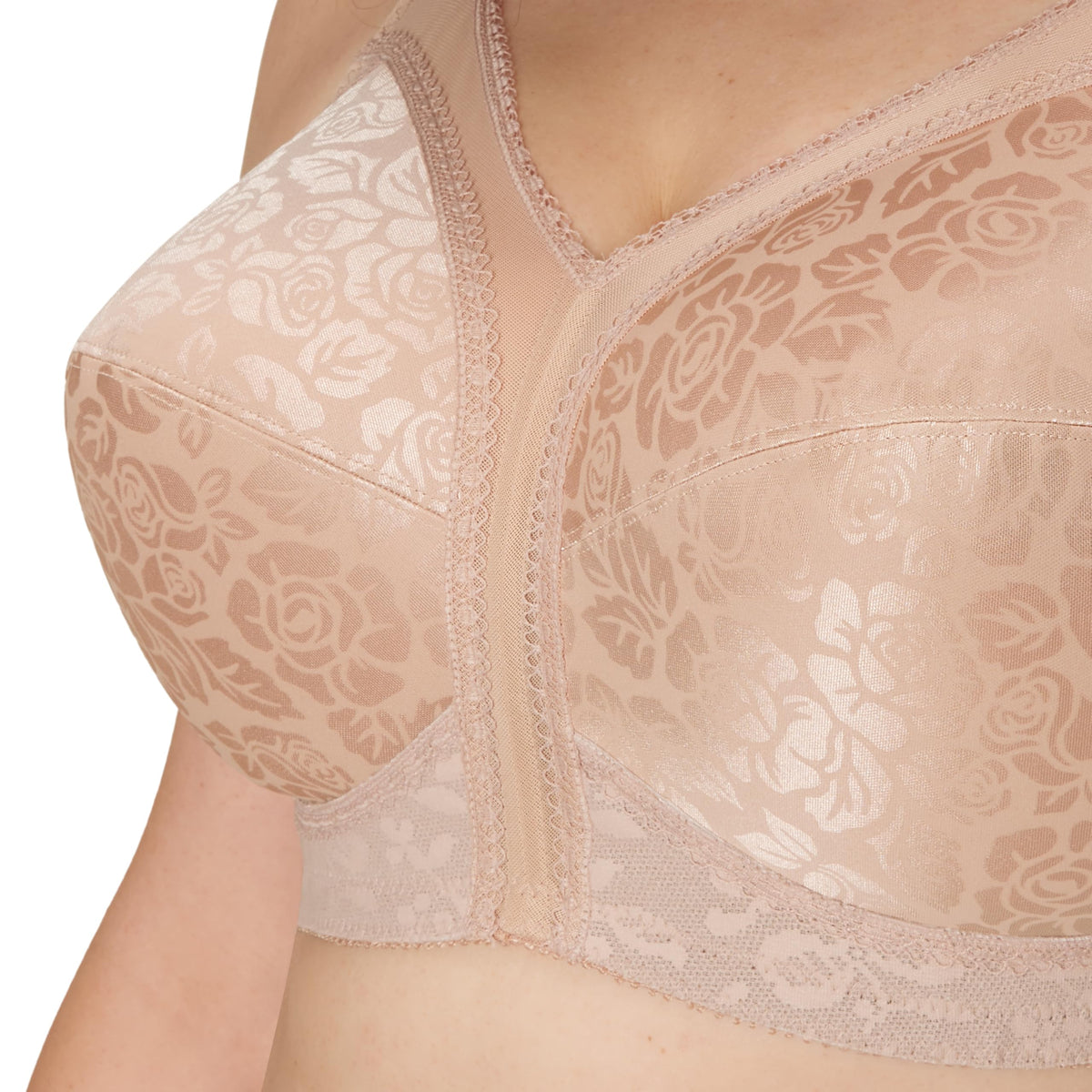 PLAYTEX Womens 18 Hour Comfort-strap Wireless Bra, Full-coverage With 4-way Trusupport, Single & 2-pack Bras, Cafe Au Lait (Nude), 38DDD US