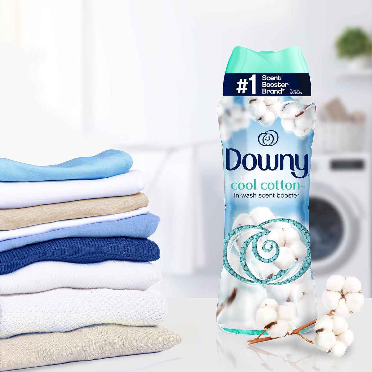 Downy In-Wash Laundry Scent Booster Beads, Cool Cotton, 18.2 oz
