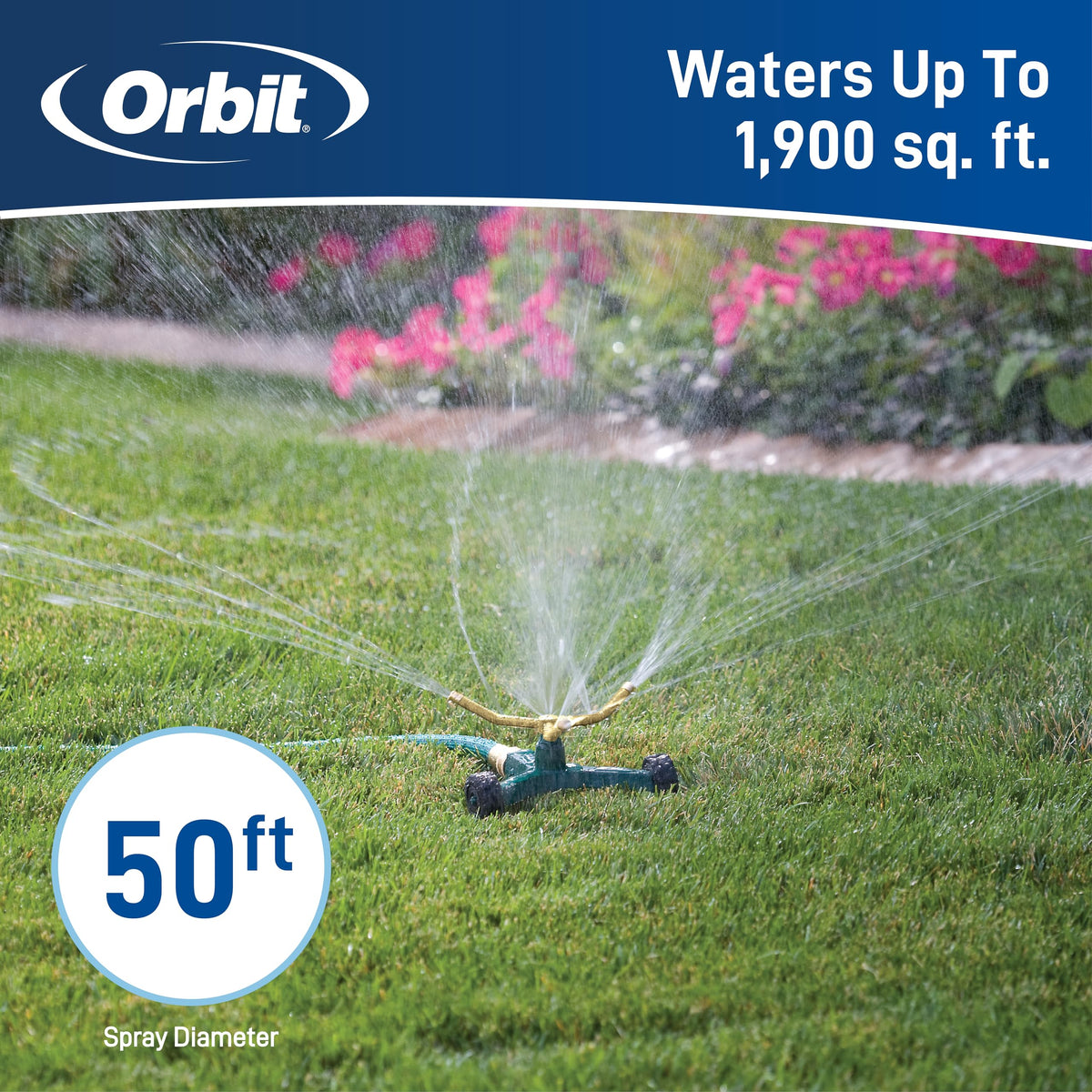 3-Arm Metal Sprinkler with Wheel Base