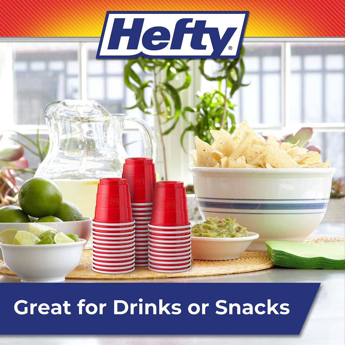 Hefty Disposable Mini Plastic Cups, Red, 2 Ounce, 30 Count (Pack of 10), 300 Total