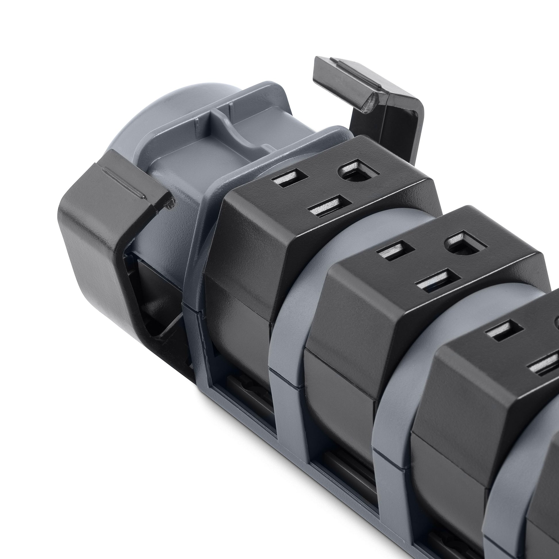 Belkin 8-Outlet Pivot-Plug Power Strip Surge Protector With 6ft Cord & Telephone Protection - Surge Protection For Up To 8 Devices - 1800 Joules Energy Rating - Gray
