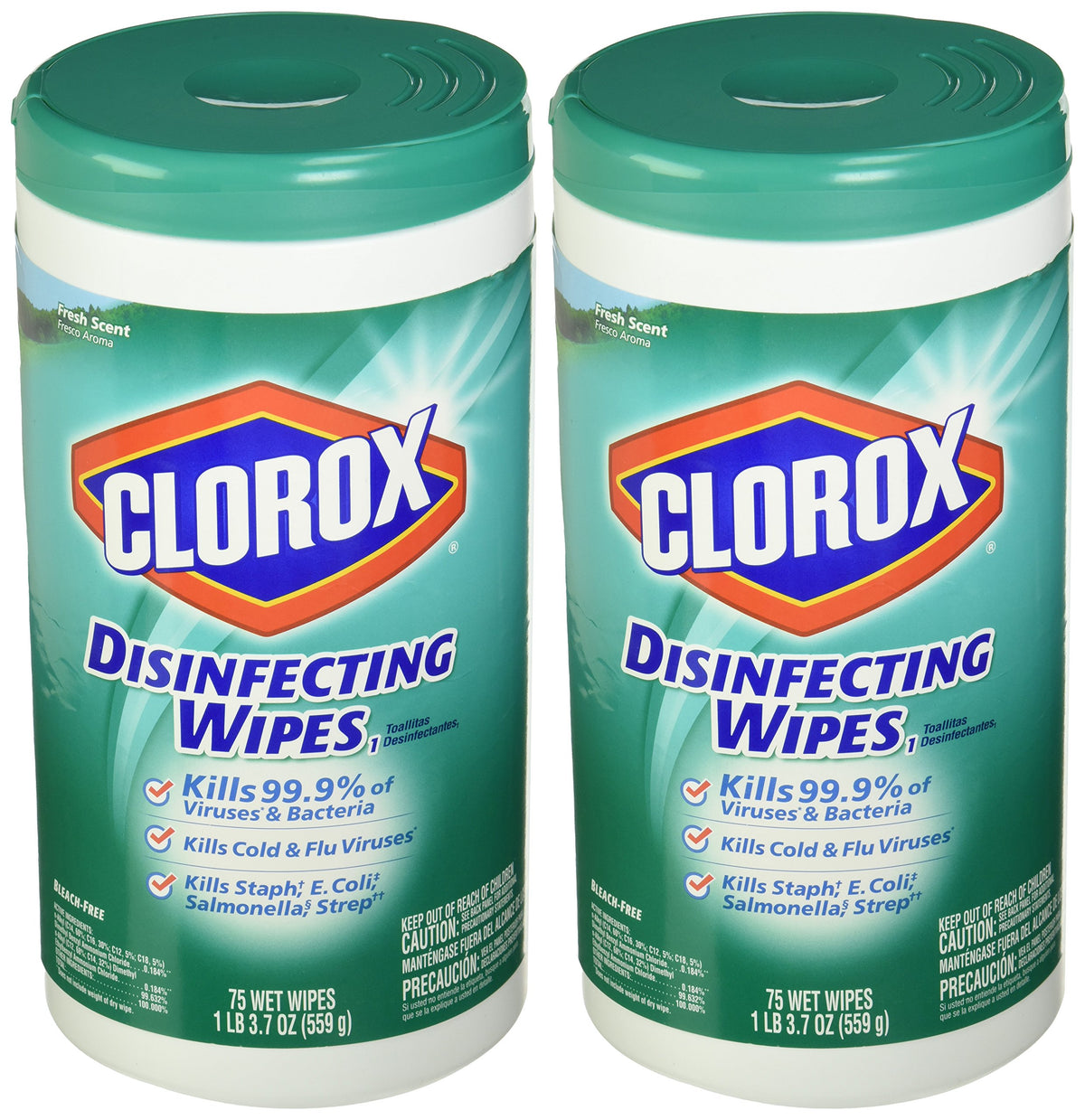 Clorox Fresh Scent Disinfecting Wipes, 75 Count 2-Pack