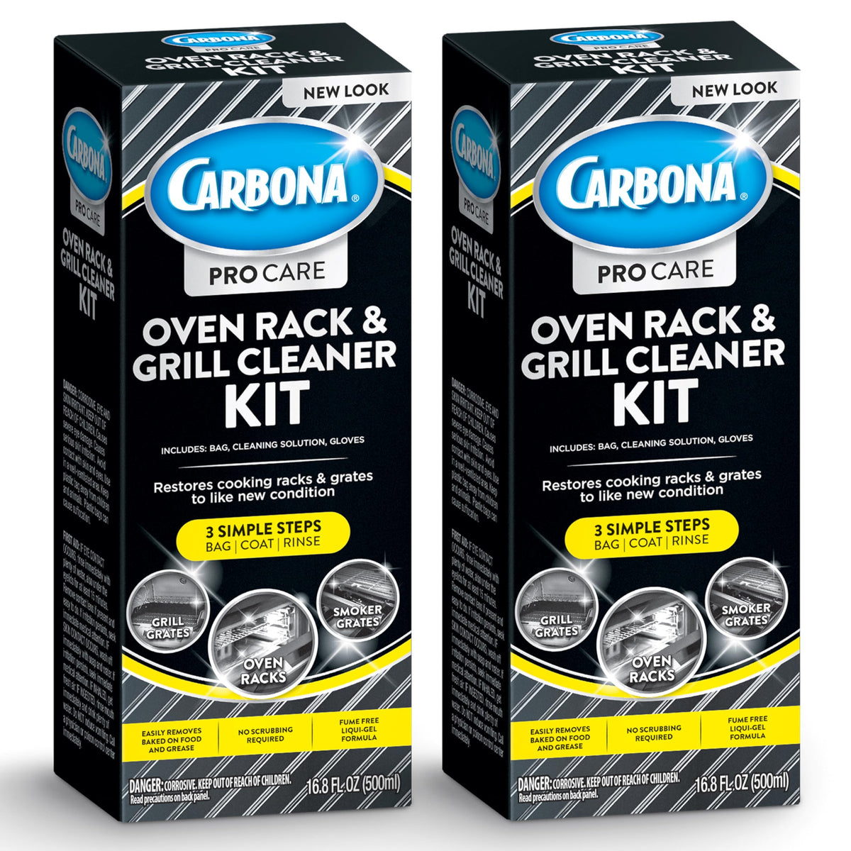 Carbona Oven Rack & Grill Cleaner | Eliminates Thick Grease & Build-Up | Griddle & BBQ Cleaning Solution | 16.8 Fl Oz, 2 Pack