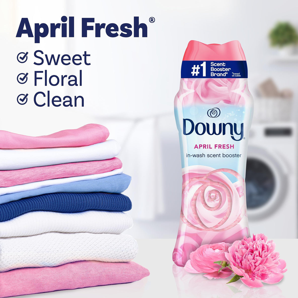 Downy In-Wash Laundry Scent Booster Beads, April Fresh, 13.4 oz