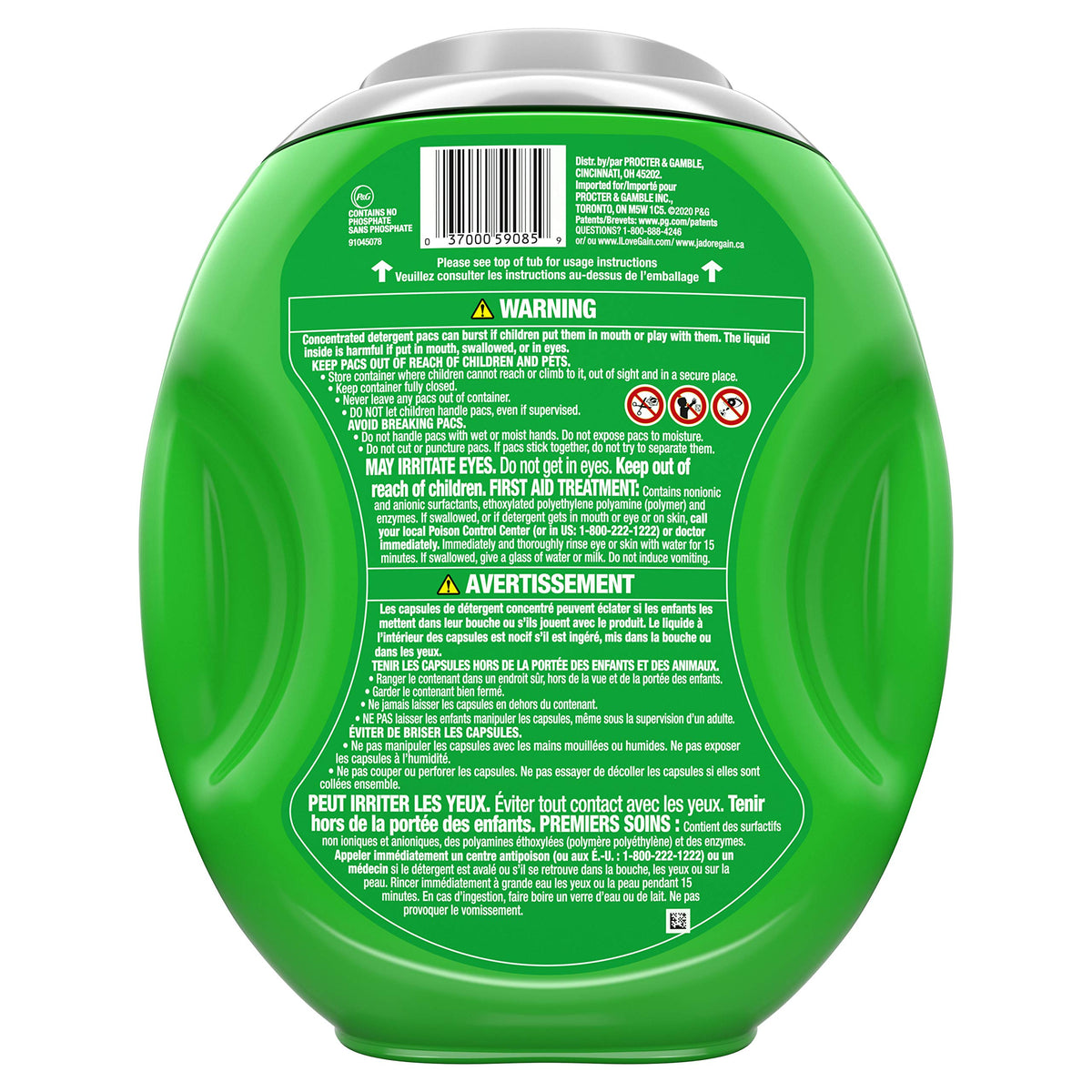 Gain Ultra flings Liquid Laundry Detergent pacs Designed for Large Loads, Original Scent, 48 Count