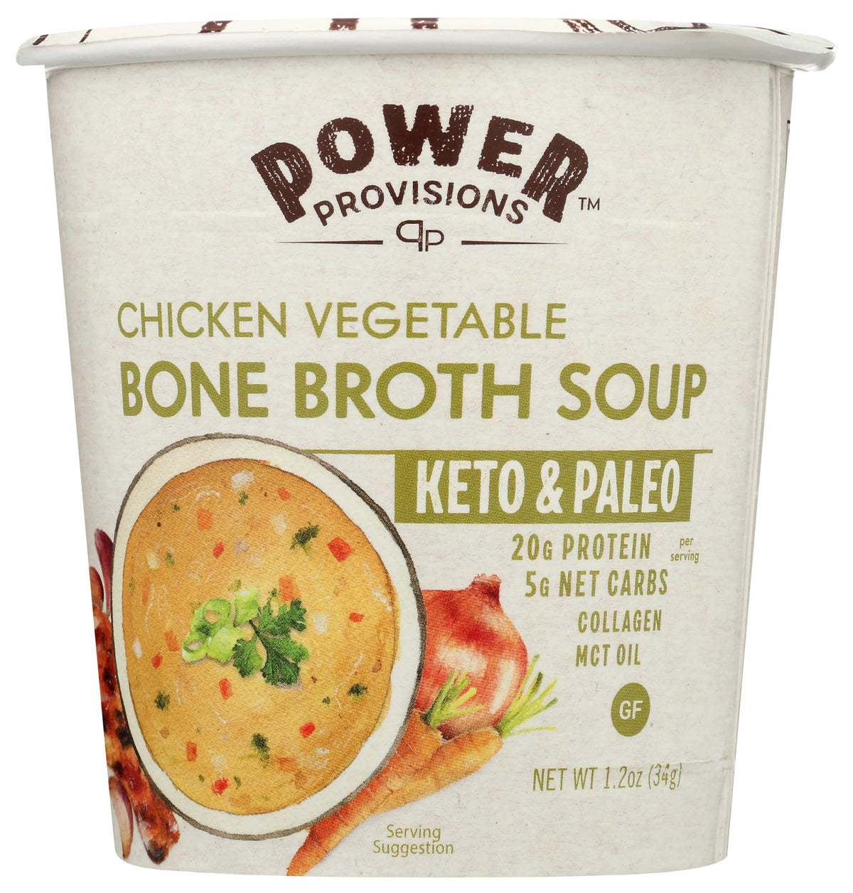 Power Provisions Chicken Vegetable Bone Broth Soup, 1.2 OZ