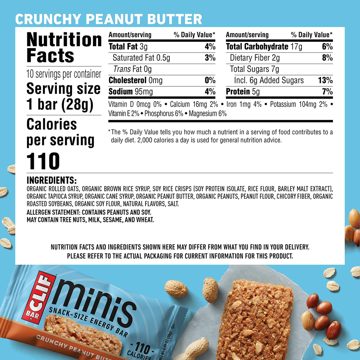Clif Bar - 24 Full Size and 20 Mini Energy Bars - Chocolate Chip, Crunchy Peanut Butter, Chocolate Brownie, Cool Mint Chocolate (2.4oz and 0.99oz Protein Bars, 44 Count)