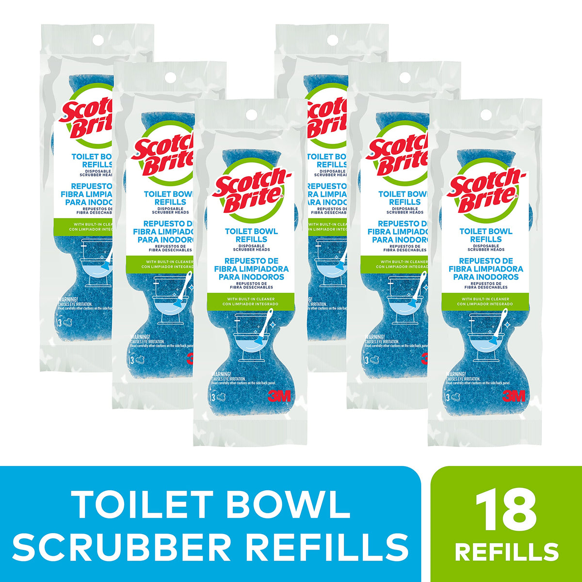 Scotch-Brite Basic Disposable Toilet Bowl Scrubber, 18 Refills