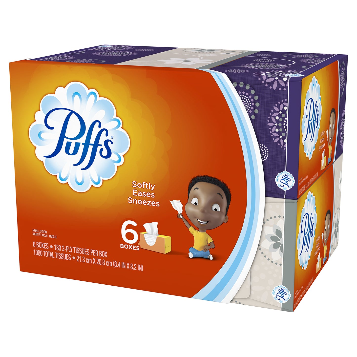 Puffs, Everyday Non-Lotion Facial Tissues, 24 Family Boxes, 180 Tissues per Box (4320 Tissues Total)