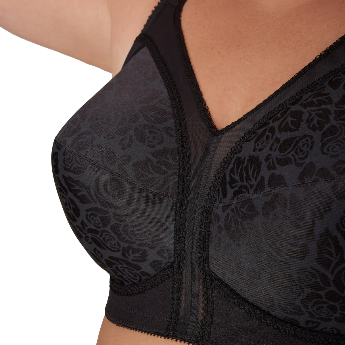 PLAYTEX Womens 18 Hour Comfort-strap Wireless Bra, Full-coverage With 4-way Trusupport, Single & 2-pack Bras, Black, 52DD US