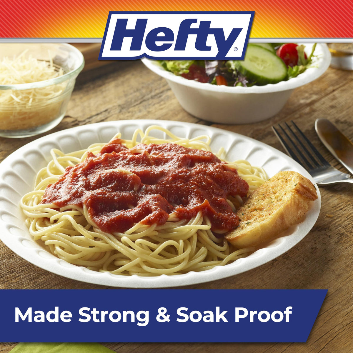 Hefty Everyday Soak-Proof Foam Plates, White, 8.875 Inch, 130 Count