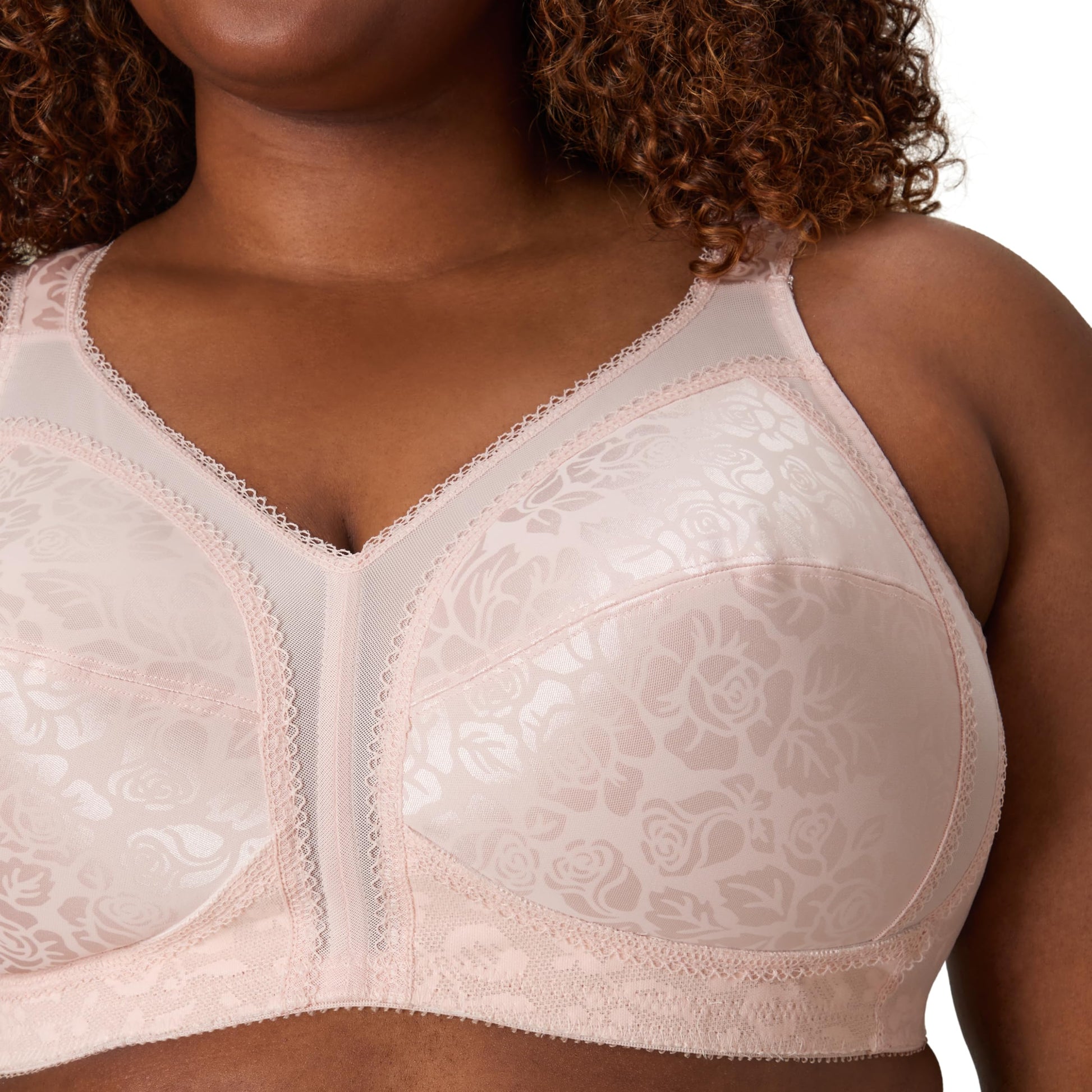 PLAYTEX Womens 18 Hour Comfort-strap Wireless Bra, Full-coverage With 4-way Trusupport, Single & 2-pack Bra, Pretty Blush, 44C US