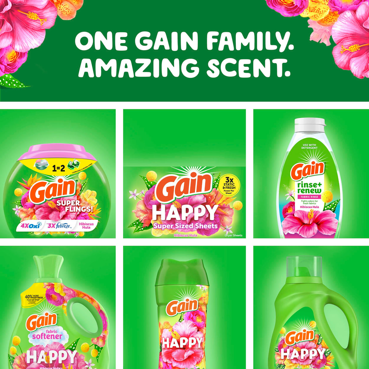 Gain Liquid Laundry Detergent, Happy, HE Compatible, 113 fl oz, 78 Loads