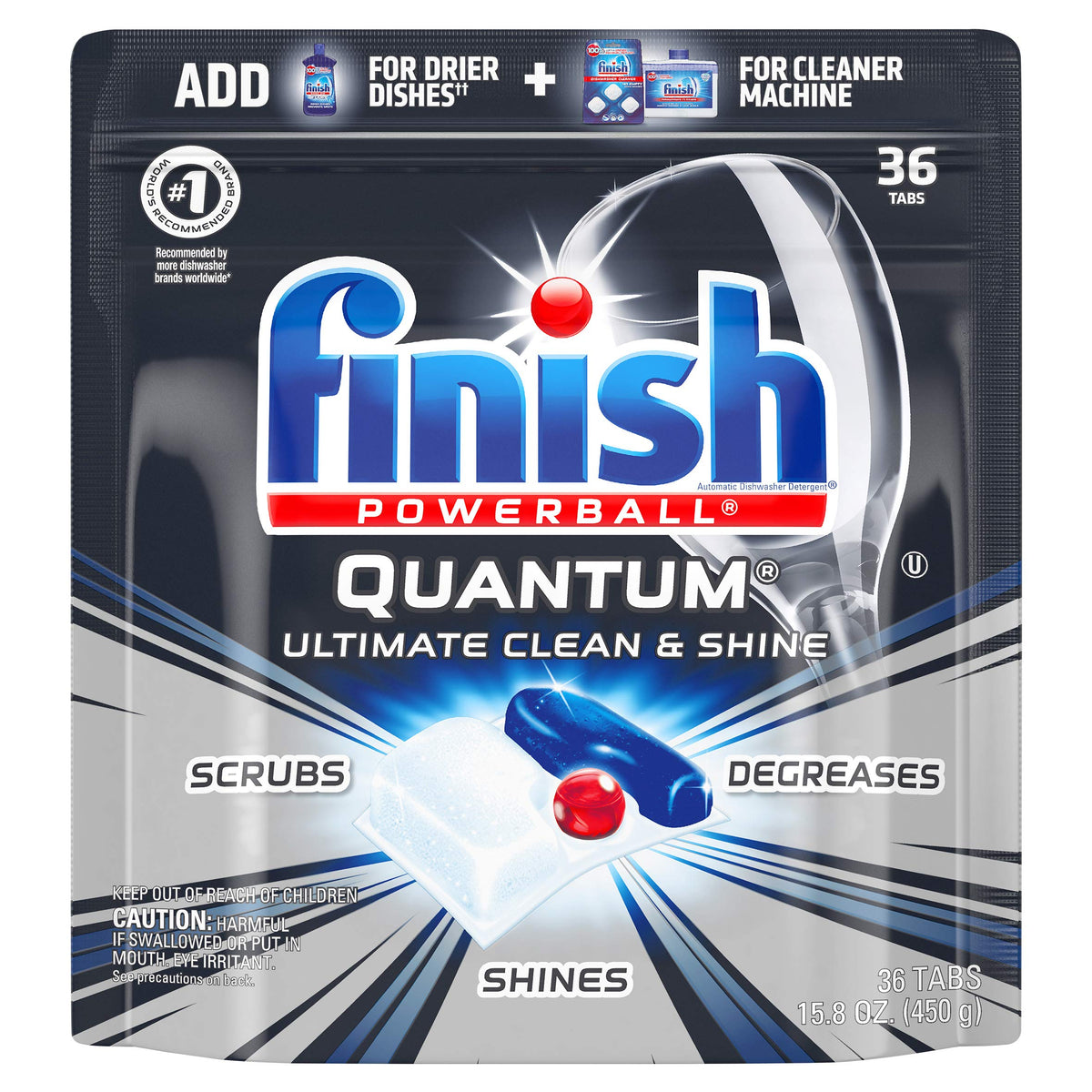 Finish Quantum Max Powerball, 36ct, Dishwasher Detergent Tablets, Ultimate Clean & Shine