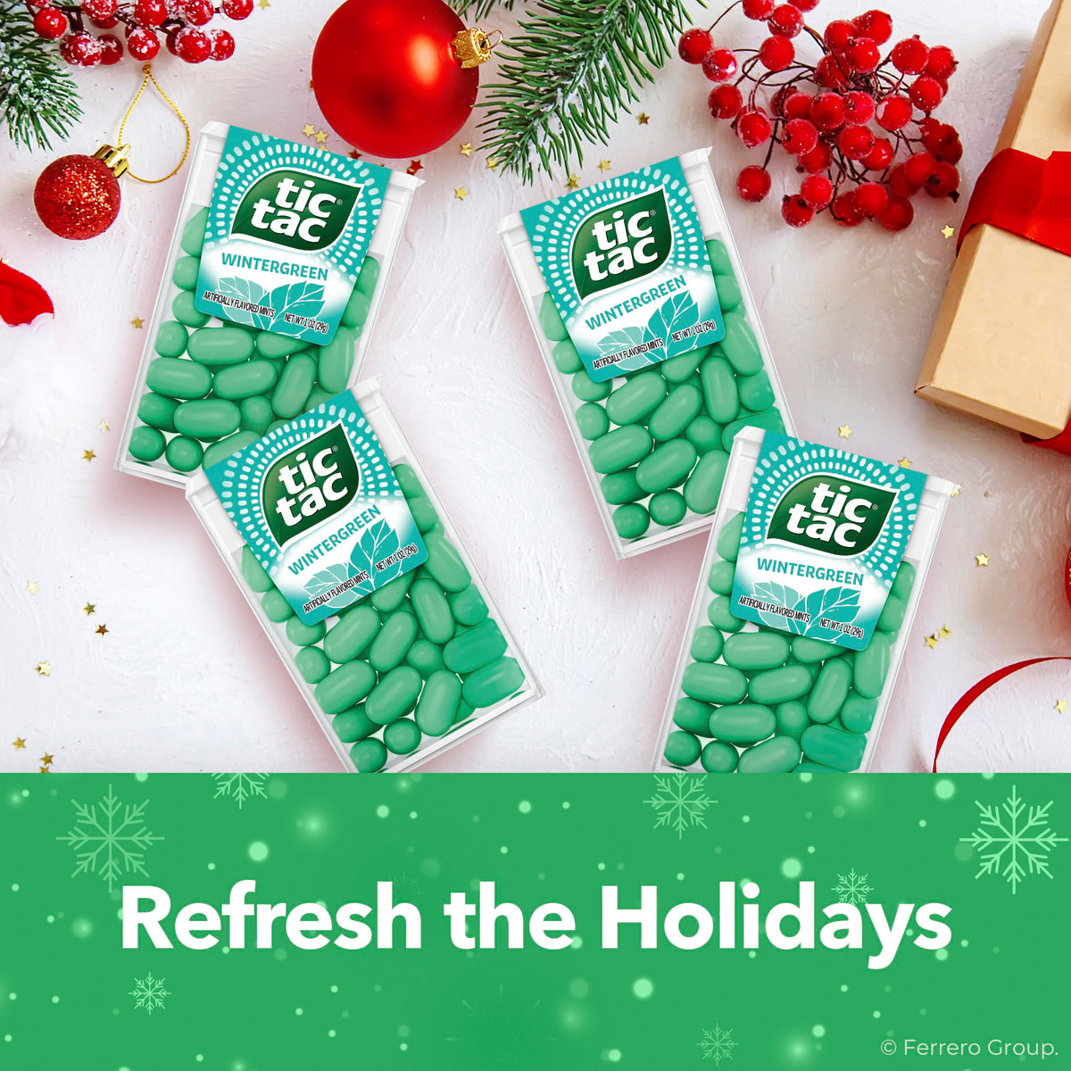 Tic Tac Wintergreen Breath Mints, Bulk 12 Pack, On-The-Go Refreshment, 1 Oz Each
