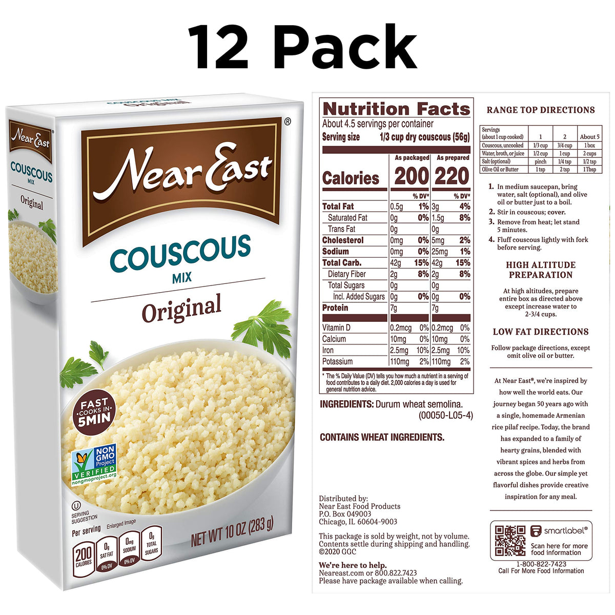 Near East Couscous Mix, Original, 10oz Boxes (12 Pack)