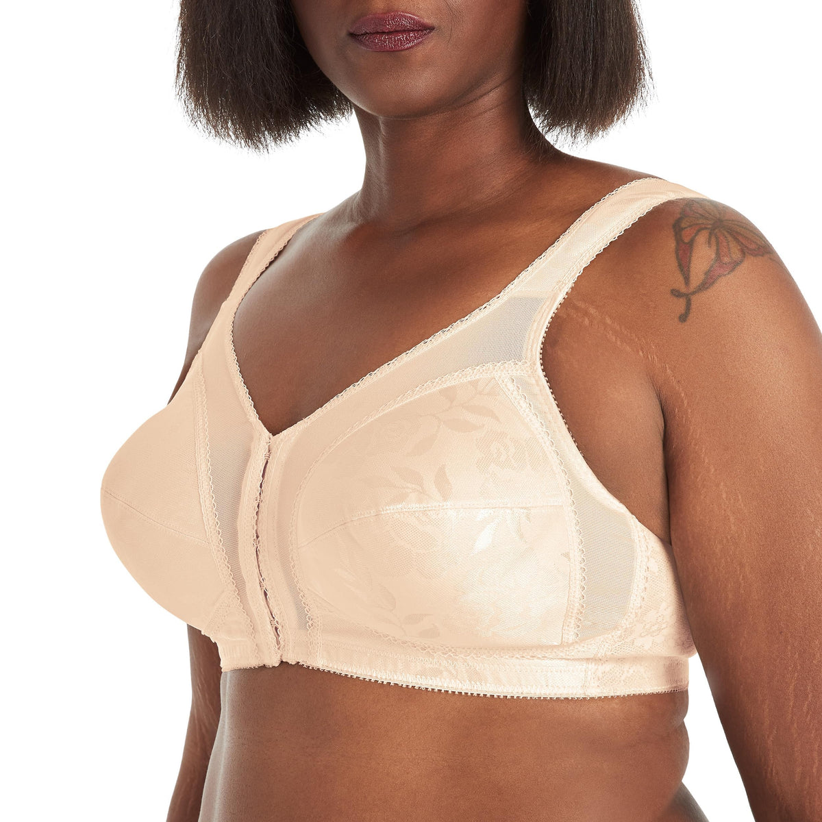Playtex womens 18 Hour Front-close Wirefree W/ Flex Back Us4695 Full Coverage Bra, Light Beige, 40D US