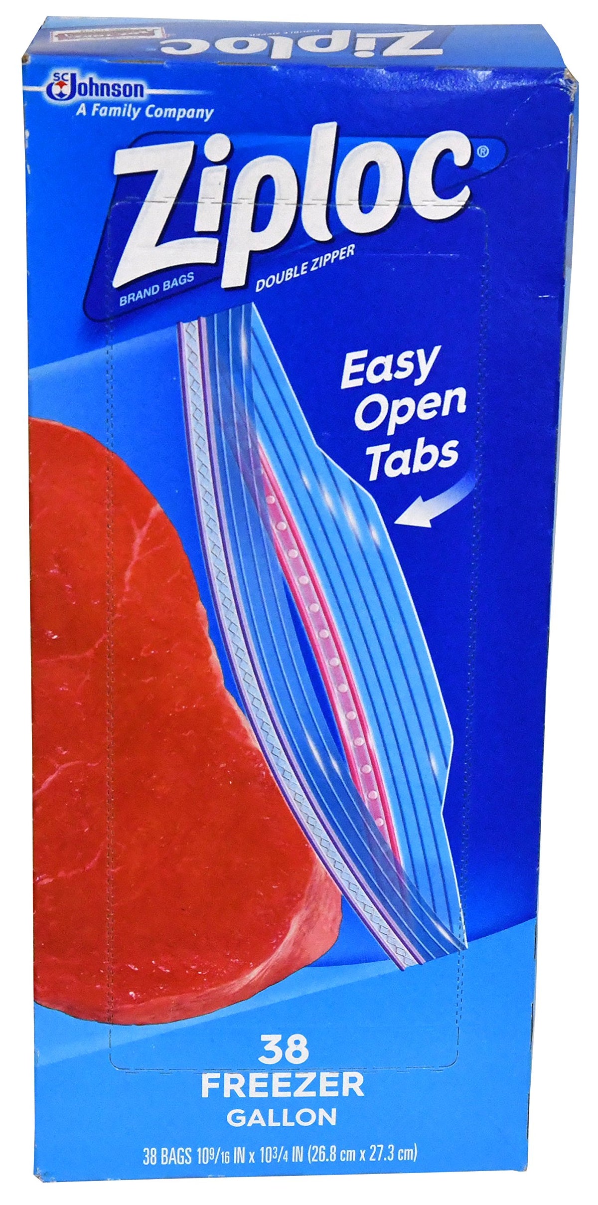 Ziploc Freezer Double Zipper Bags, 38-Count Box