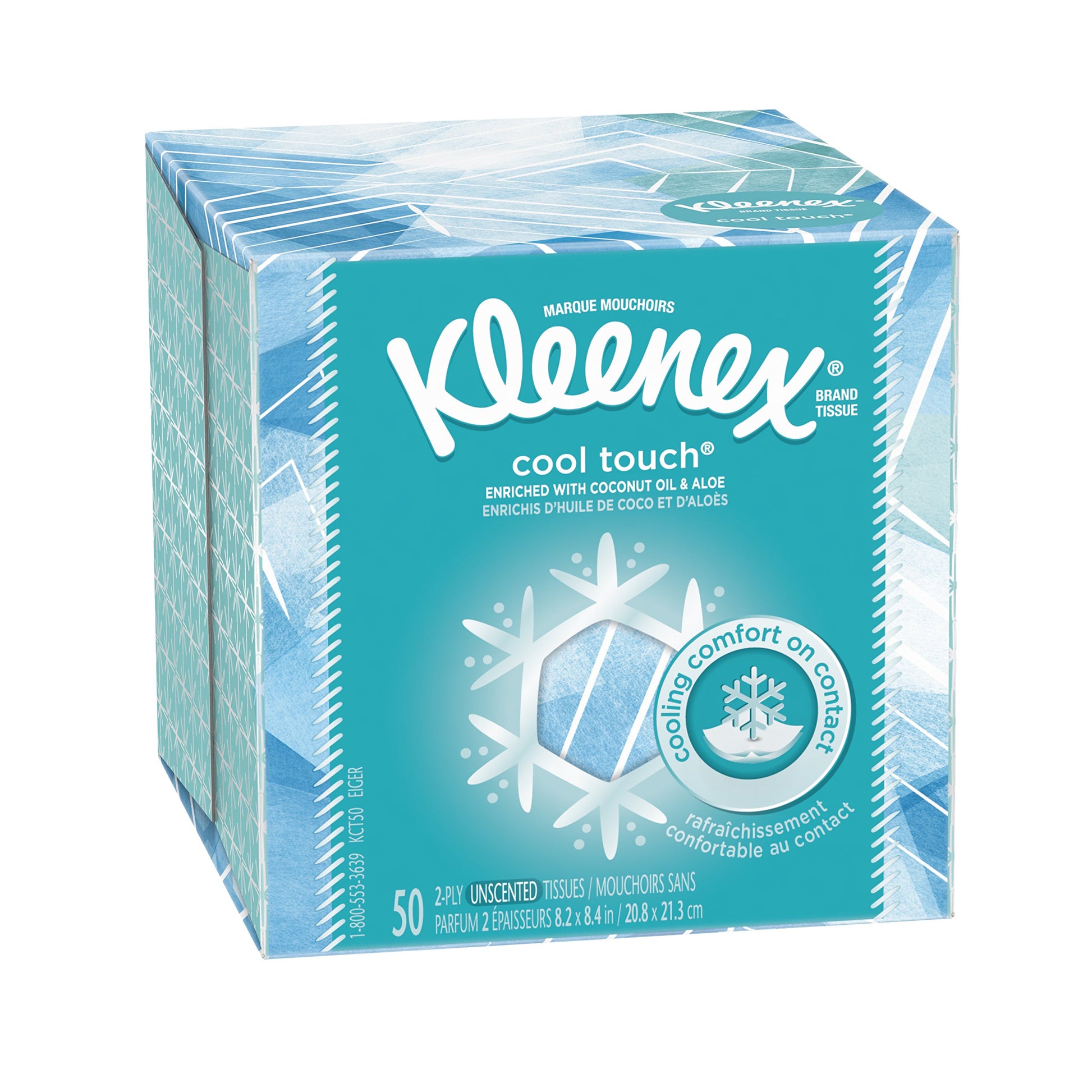 Kleenex Cool Touch Facial Tissues, Cube Box, 50 Count (Pack of 1)
