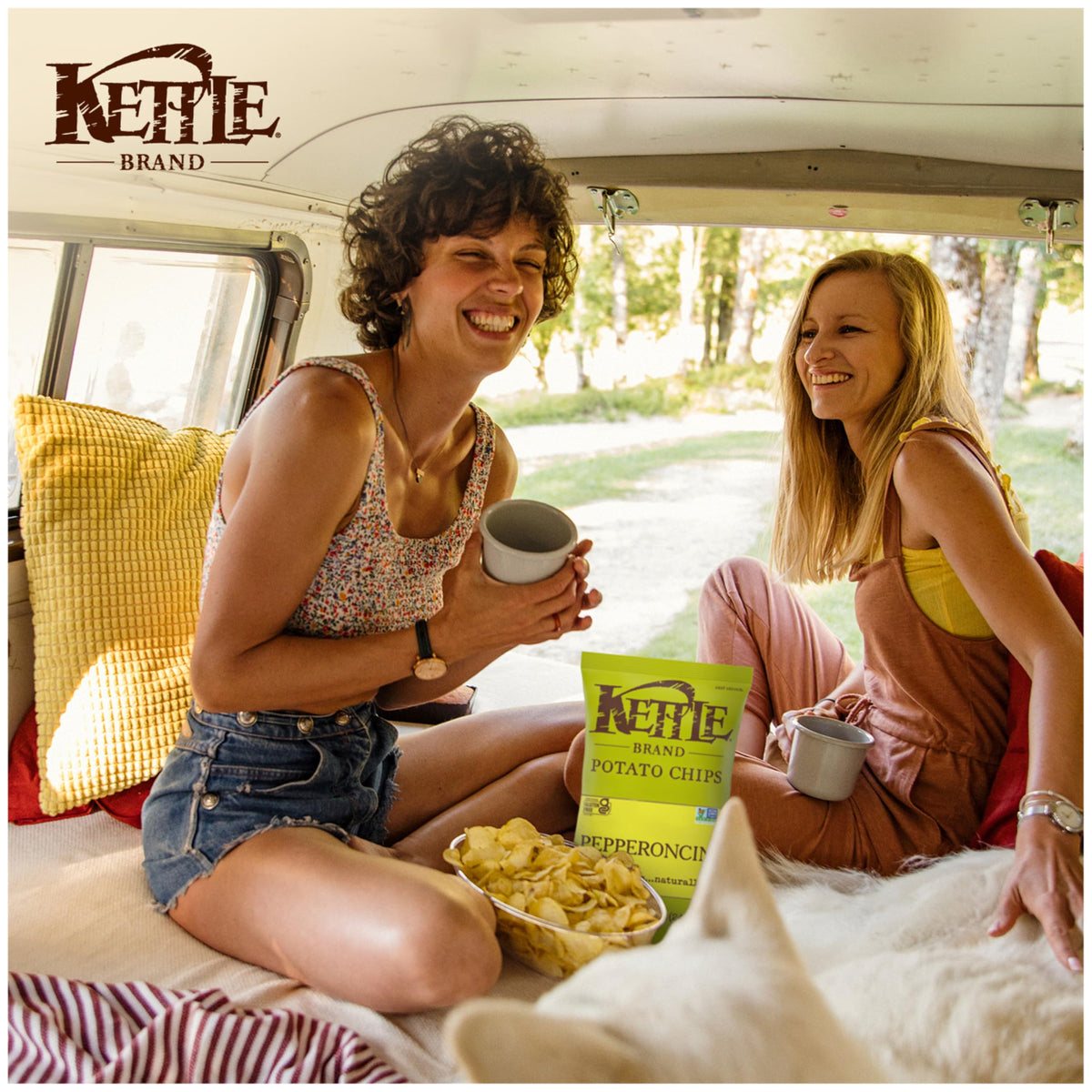 Kettle Brand Potato Chips, Pepperoncini Kettle Chips, 7.5 Oz (Pack of 12)