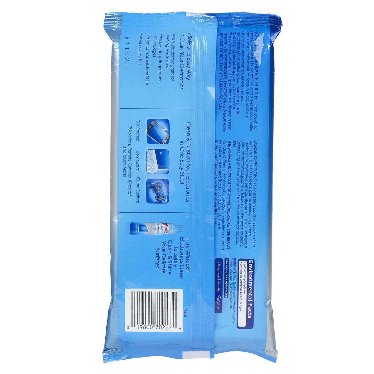 Windex Electronics Wipes, 25Count, 10 Pack, Total 250 Wipes