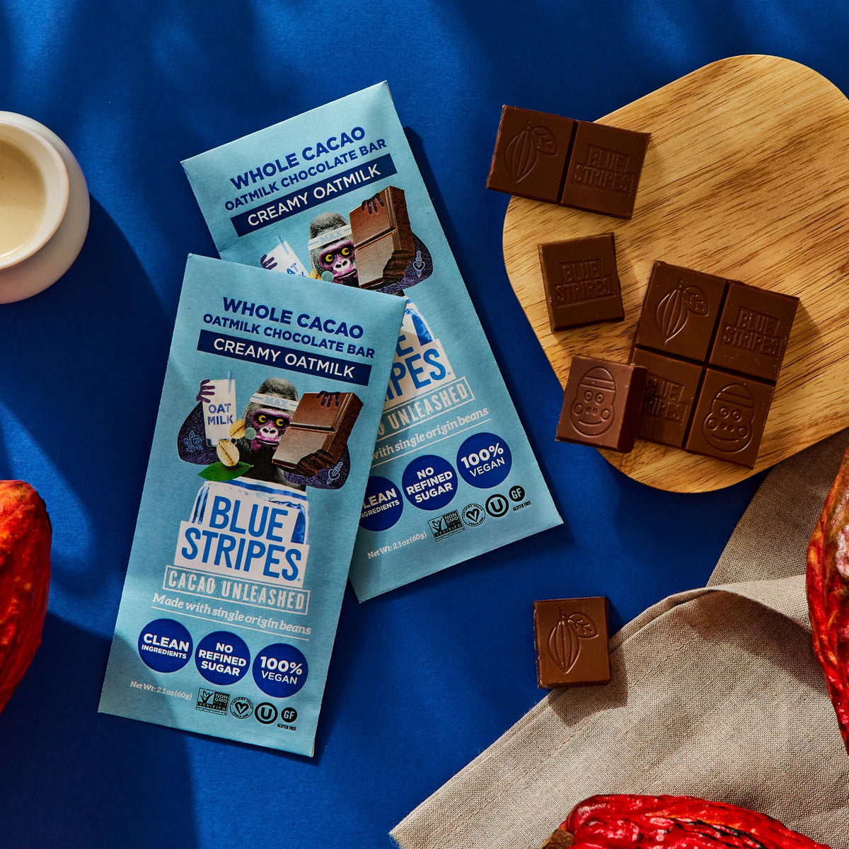 Blue Stripes Oat Milk Chocolate Bar, 2.1 OZ