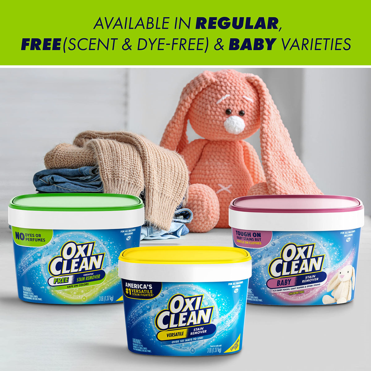 OxiClean Versatile Stain Remover Free, 3 lbs.