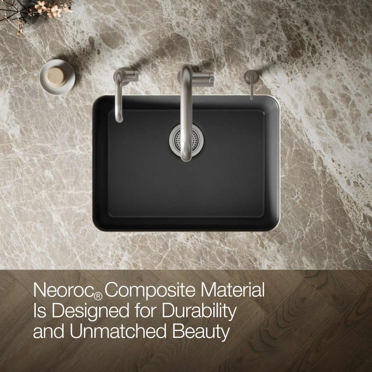 KOHLER 28001-CM7 Cairn Sink, 24 in, Matte Graphite