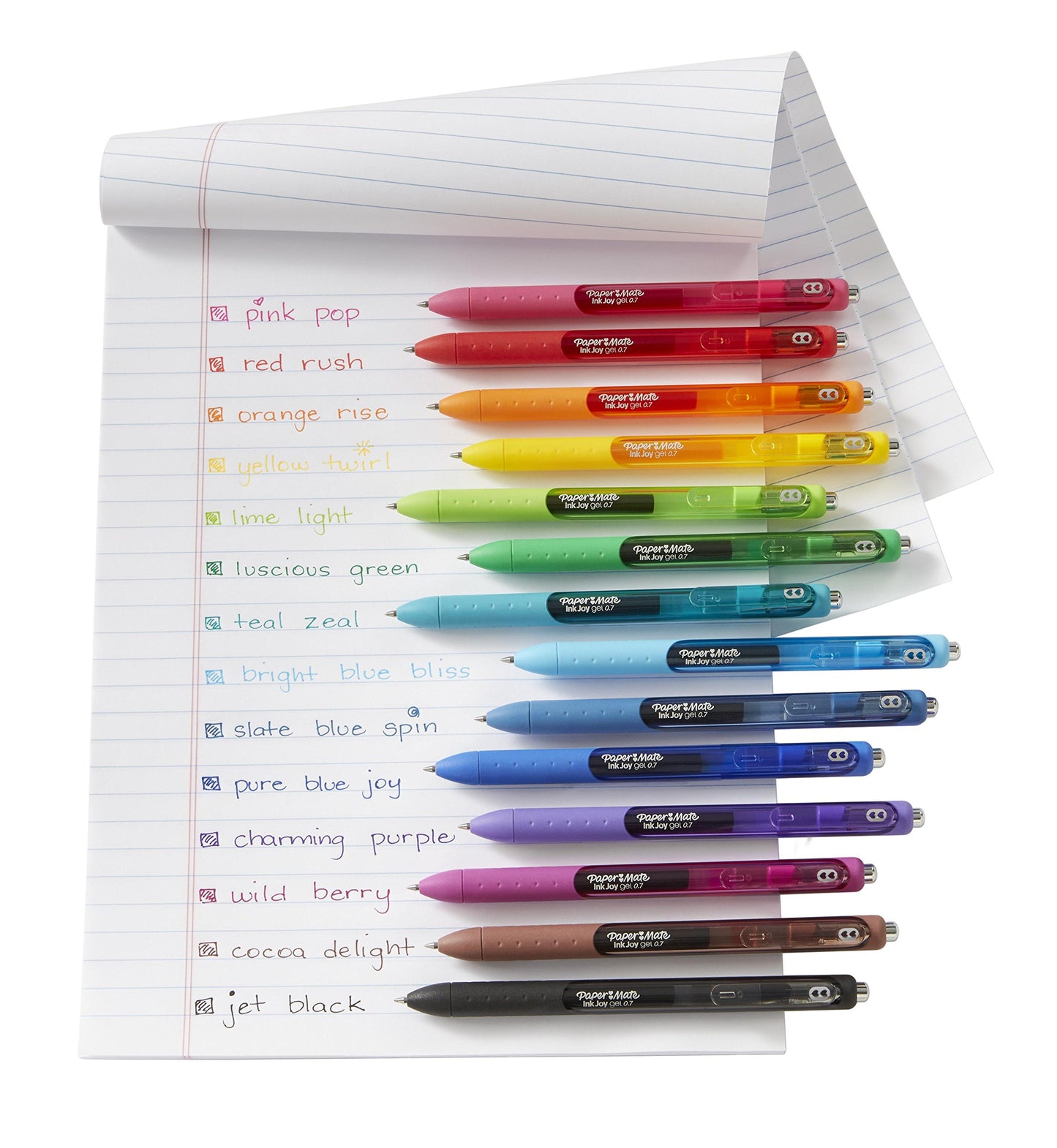 Paper Mate® InkJoy® Gel Pens, Medium Point, 0.7 mm, Blue Barrel, Blue Ink, Pack Of 12