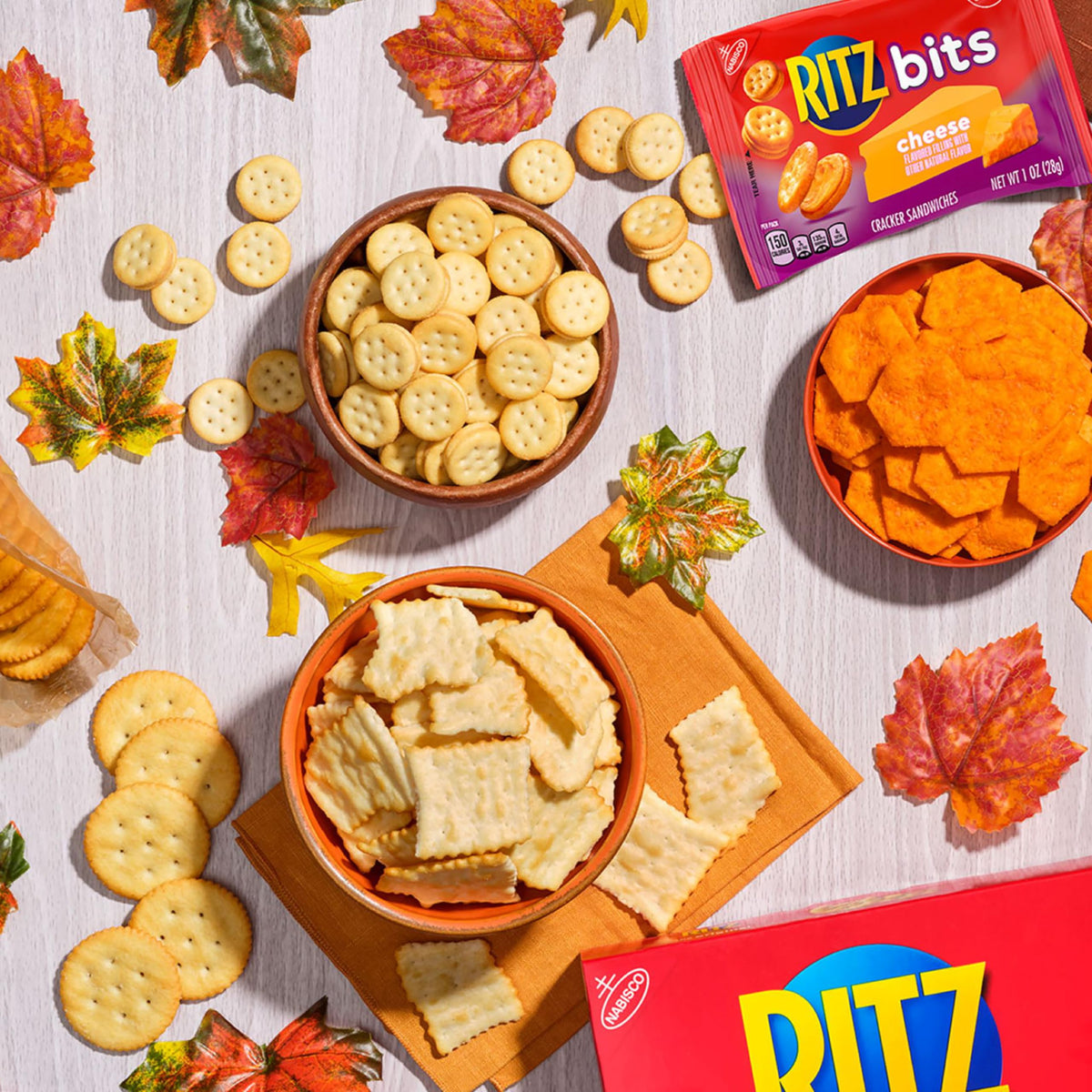 RITZ Bits Cheese Sandwich Crackers, Bulk Lunch Snacks, 48 Snack Packs (4 Boxes)