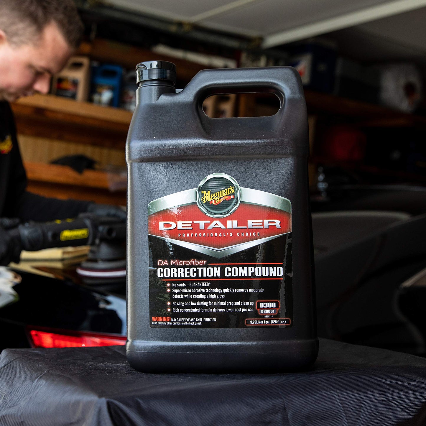 Meguiar's DA Microfiber Correction Compound D30001 - Pro Car Scratch Remover, for use with a DA Polisher and Microfiber Cutting Disc, Remove Swirls, Water Spots, Oxidation, and More, 1 Gal, 128 Oz