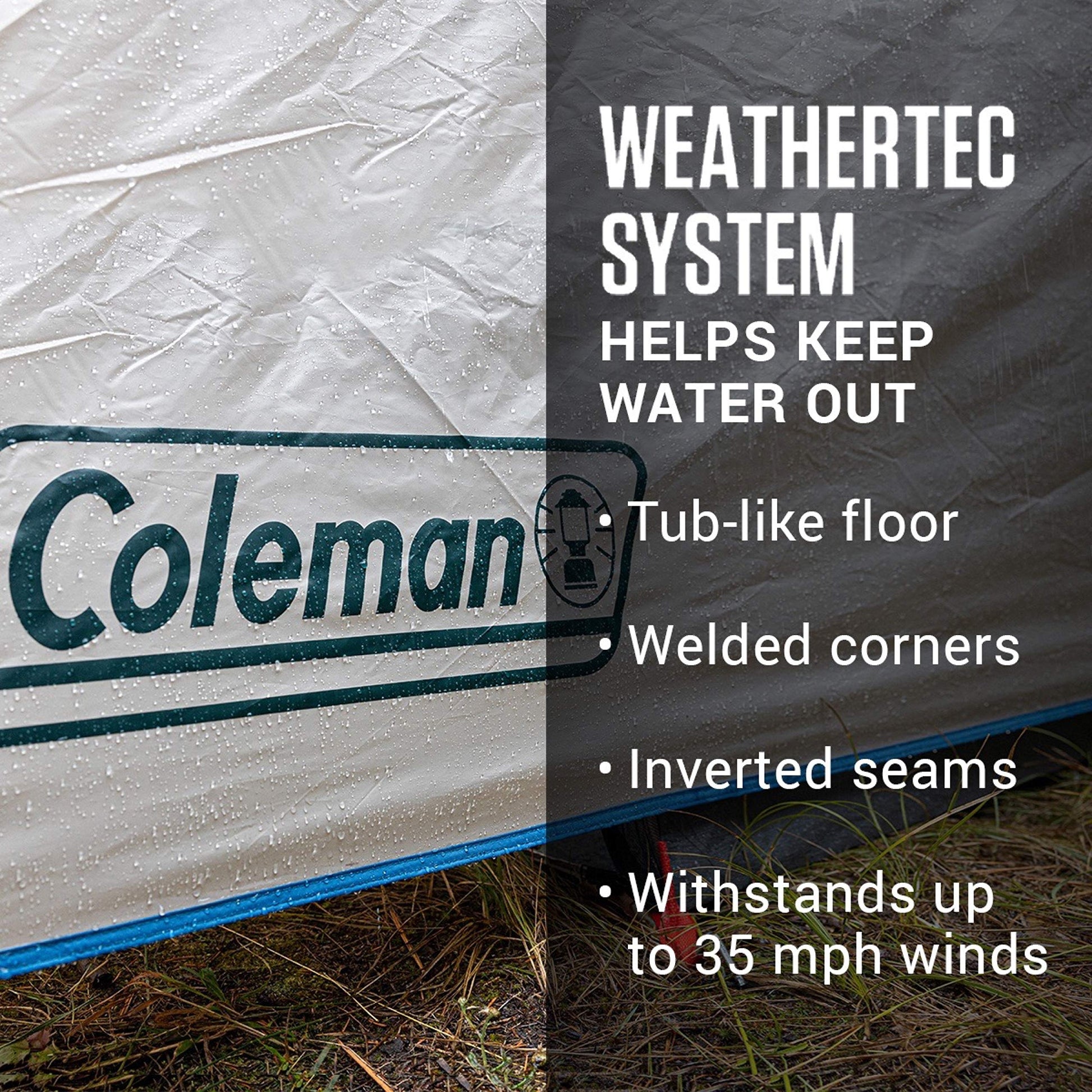 Coleman Cabin Camping Tent with Screened Porch 4/6 Person Weatherproof Tent with Enclosed Screened Porch Option Includes Rainfly Carry Bag Extra Storage and 10 Minute Setup
