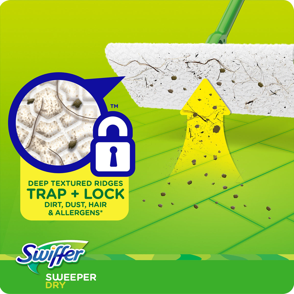 Swiffer Sweeper Dry Sweeping Pad Multi Surface Refills for Dusters Floor Mop, Gain, 16 Count (Packaging May Vary)