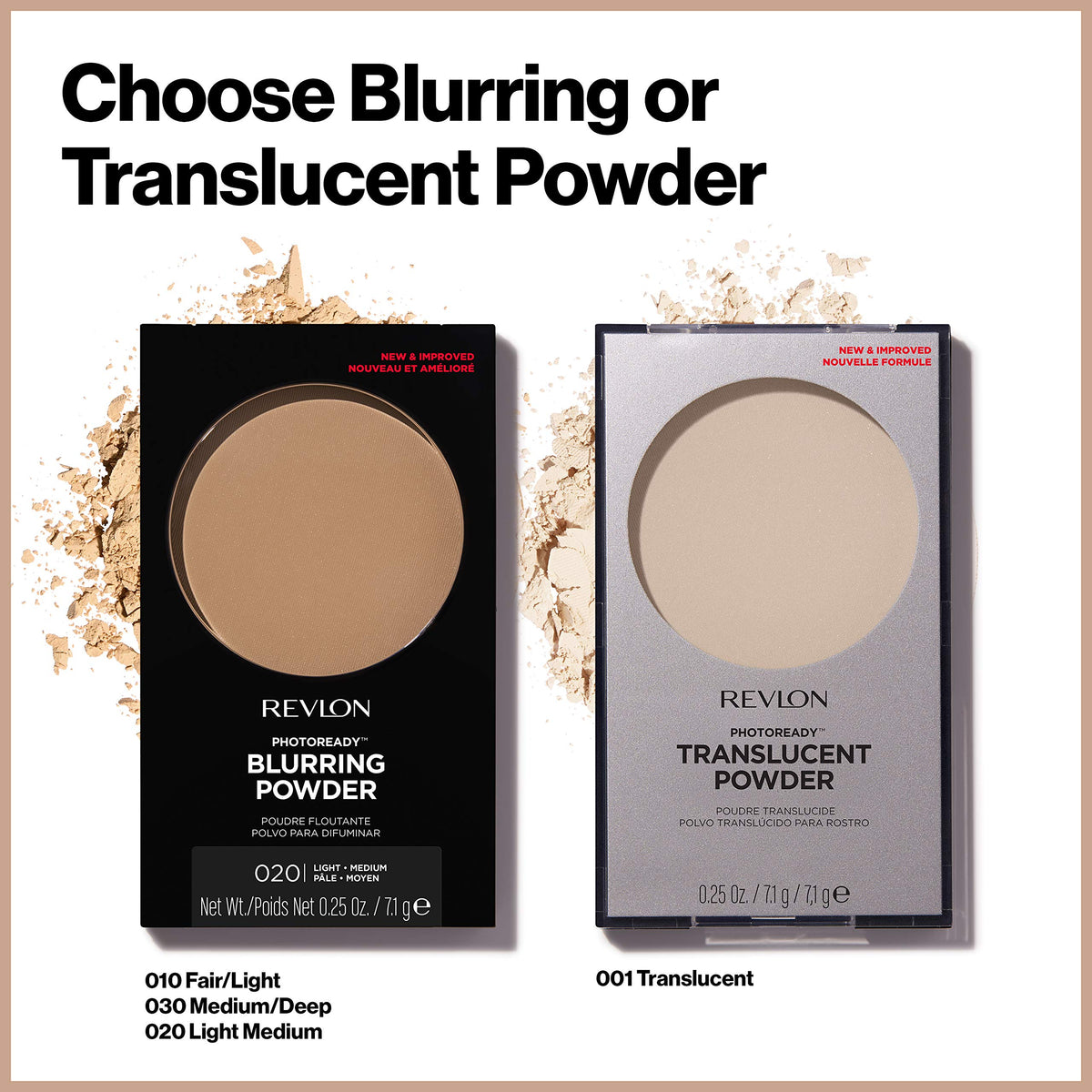 Revlon PhotoReady Blurring Face Powder Makeup, Longwear, Light-Medium Coverage with Flawless Finish, Shine & Oil-Free, 030 Medium Deep, 0.25 oz