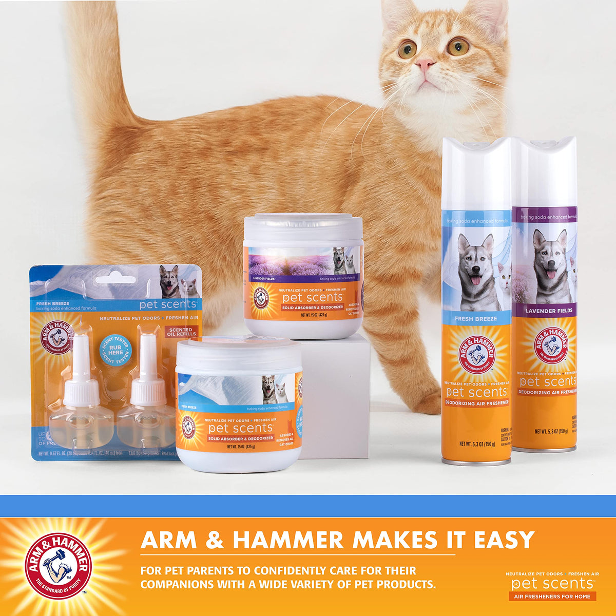 Arm & Hammer For Pets Scents Plug-in Scented Oil Refills in Fresh Breeze Scent Air Freshener Refills, Room Deodorizer for Homes with Pets (Pack of 30, 60 Count Total