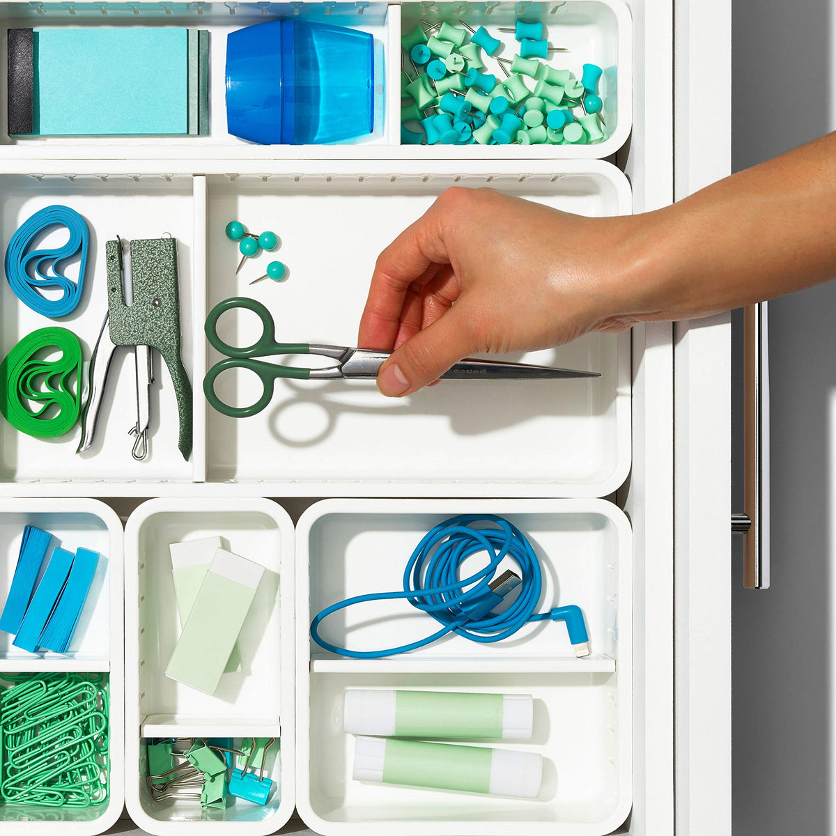 OXO Good Grips 4-Piece Complete Adjustable Drawer Bin Set with Removable Dividers