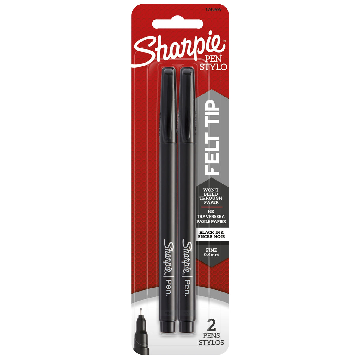 Sharpie Felt Tip 2pack Black product image 1