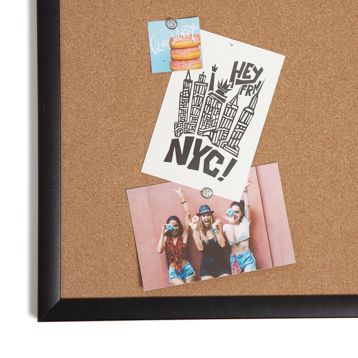 U Brands Cork Bulletin Board, 18" x 24", Black Wood Frame (026U00-01)