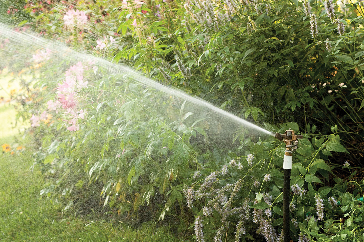 Rain Bird 25PJDAC Brass Impact Sprinkler, Adjustable 20Â° - 360Â° Pattern, 20' - 41' Spray Distance