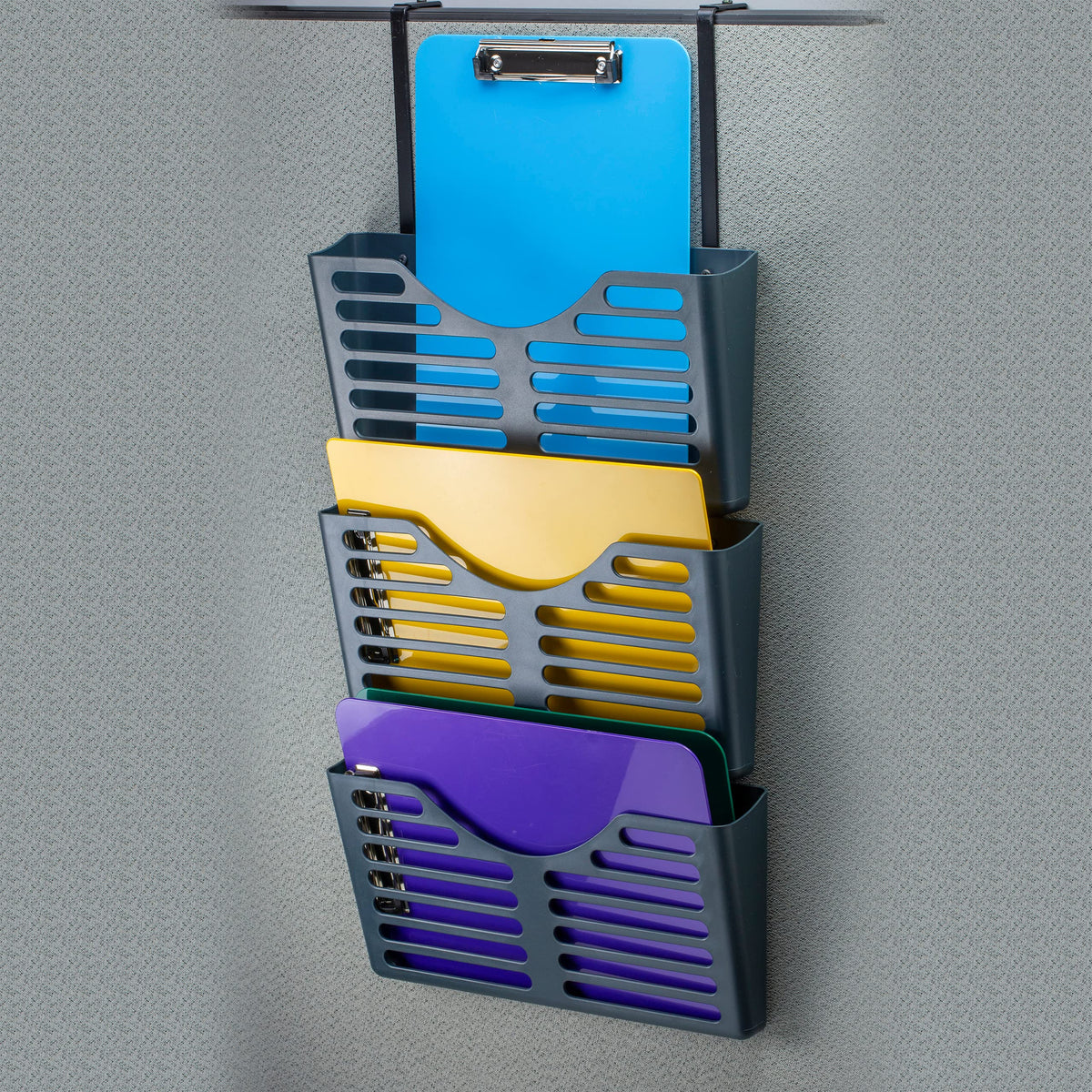 Officemate Verticalmate File Pocket with Hanger Set, Gray, 3 Pack (29314)