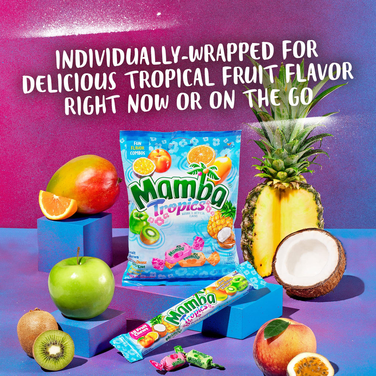 Mamba Tropics Fruit Chews Candy,24 Count(Pack of 24)
