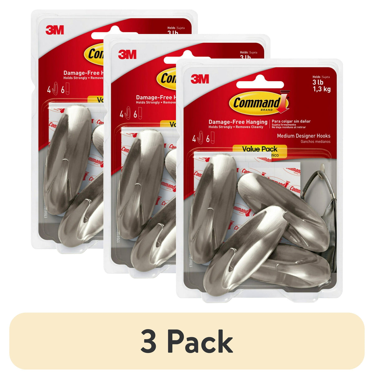 3M Command Hook Brshd Nickle LG product image 1