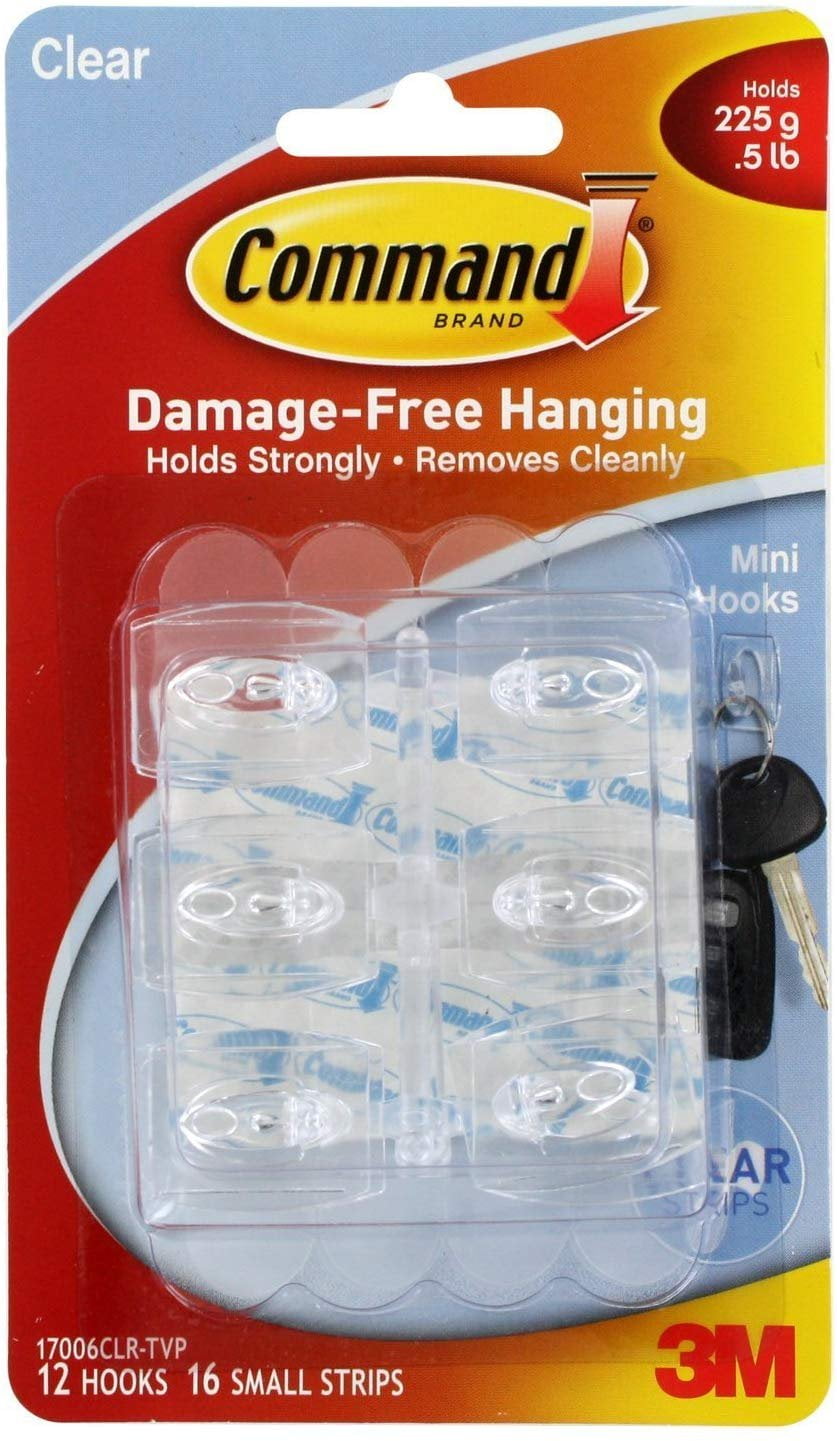 3M Command Hooks Mini Clear 1 pk product image 1