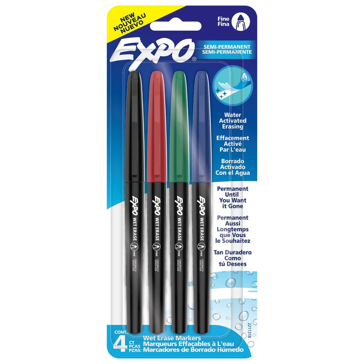 Expo Fine 4 Markers Assorted product image 1