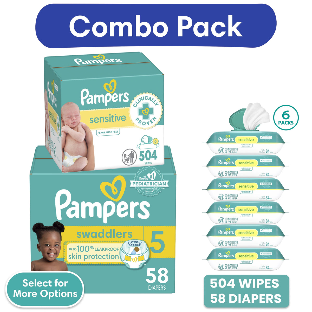 Pampers Swaddler Sze 5 Sup 58 ct product image 1