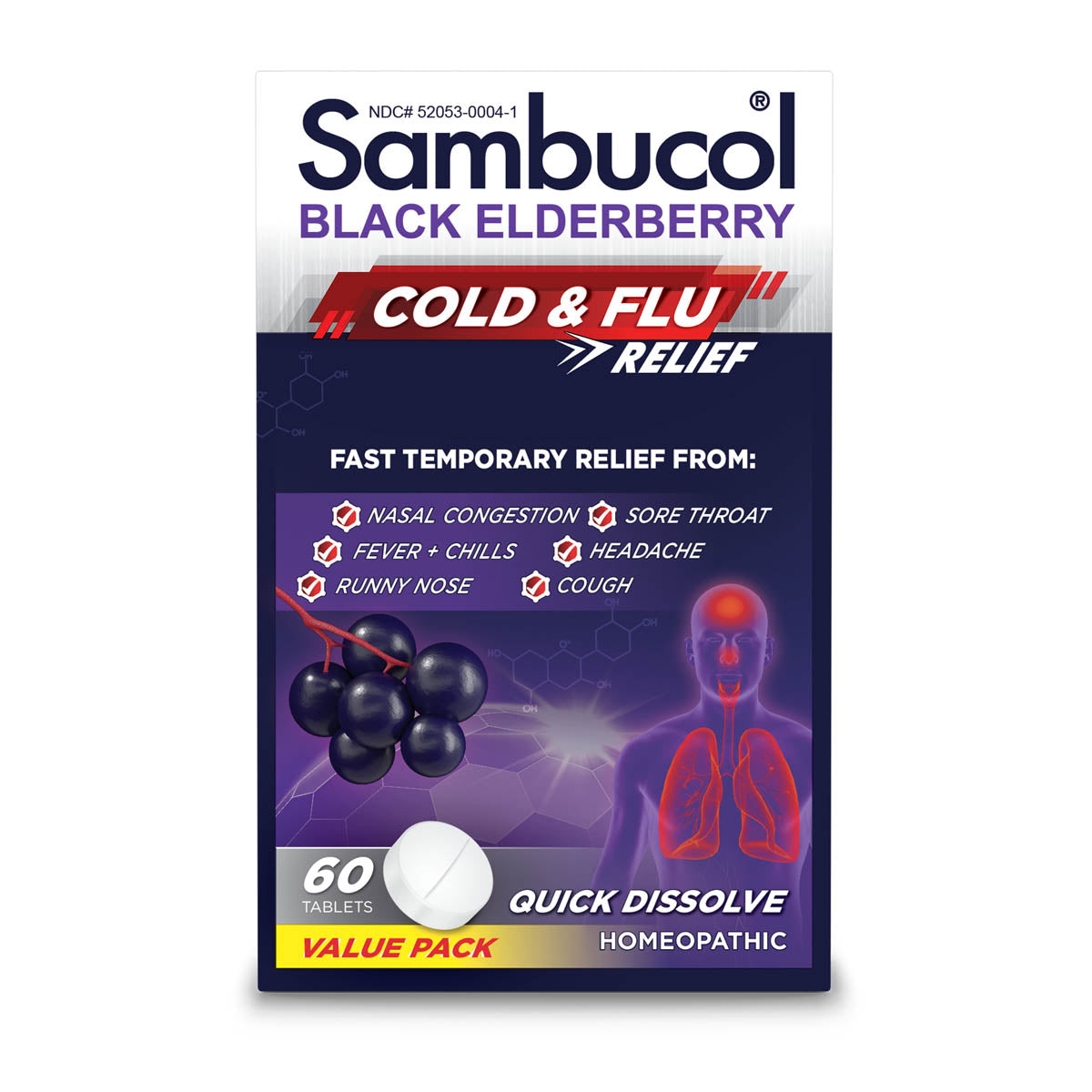 Sambucol Cold & Flu Tabs 60 ct product image 1